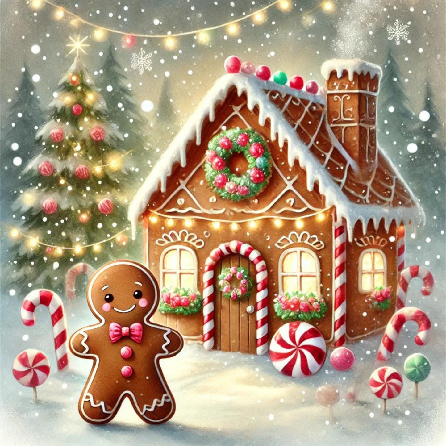 Gingerbread by Gingerbread House Canvas