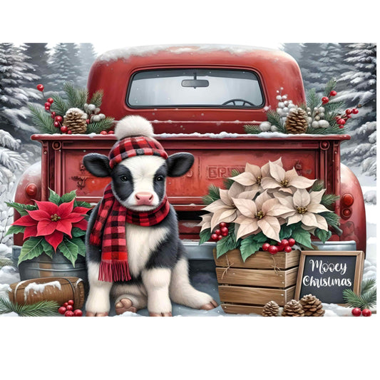 Cow in Back of Truck Canvas