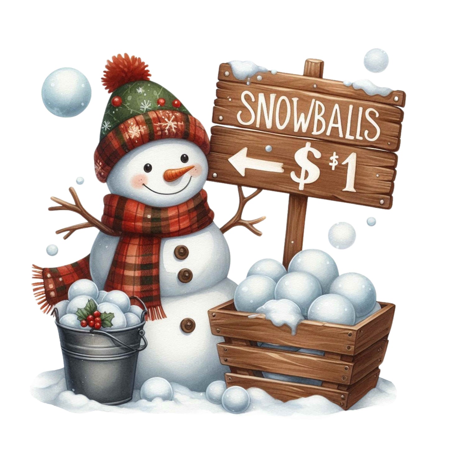 Snowballs Snowman Canvas