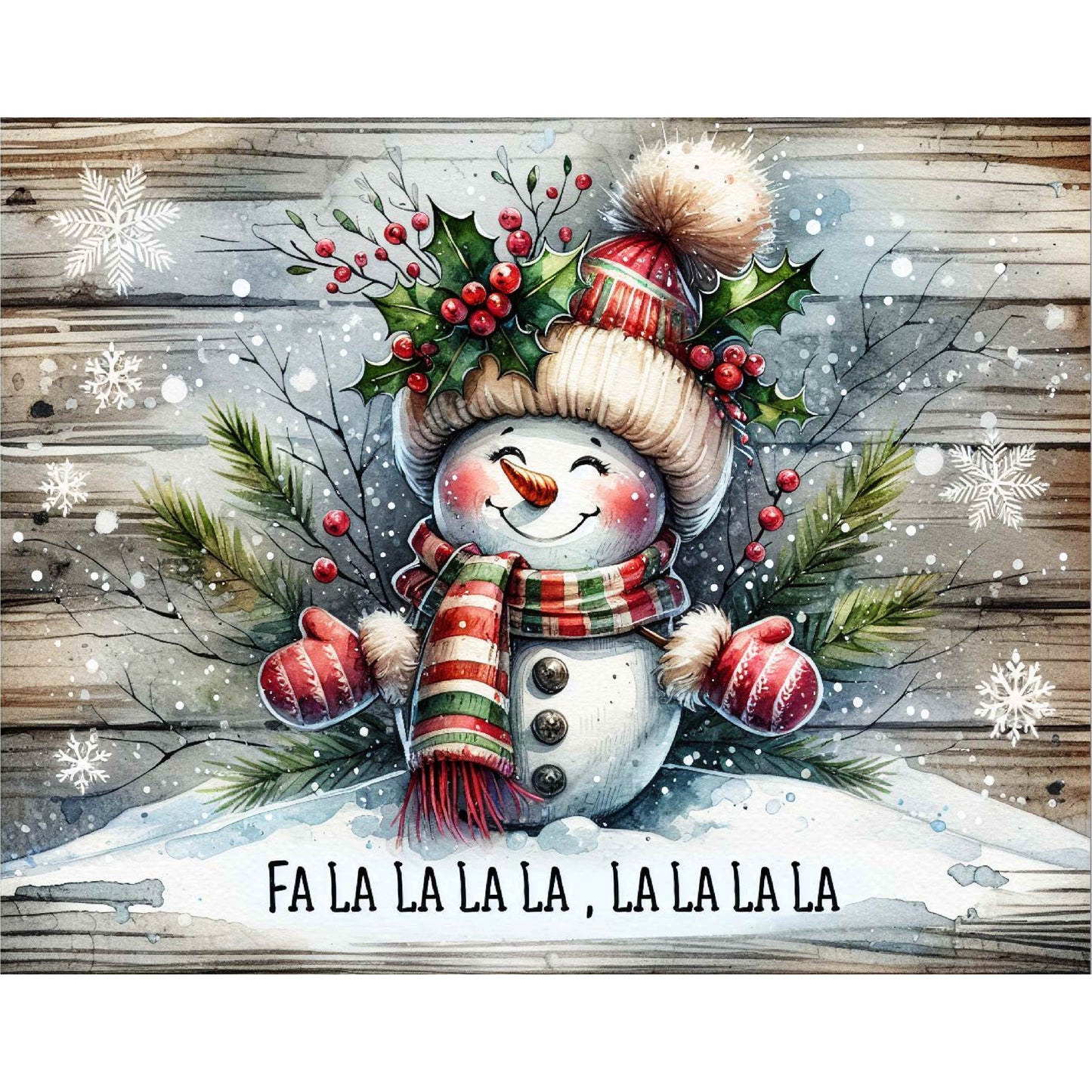 Fa La La La Snowman Canvas