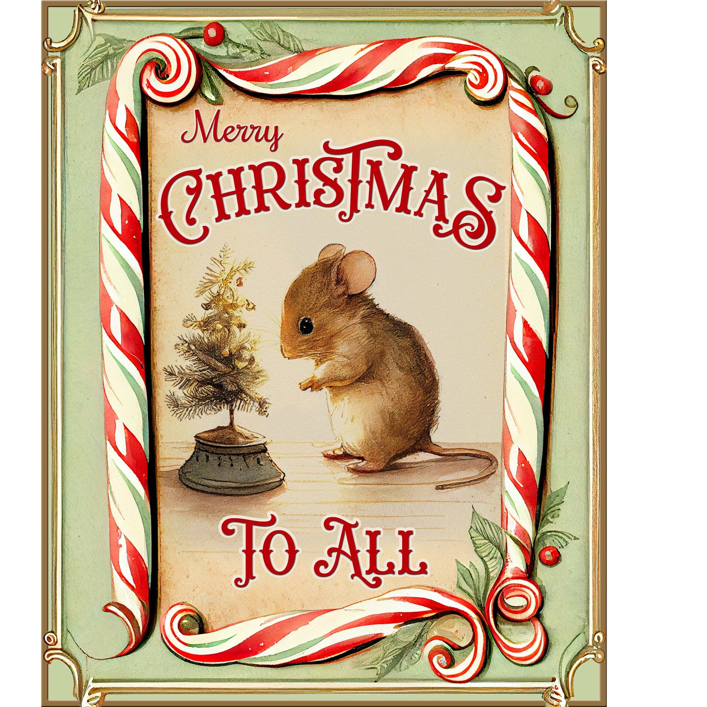 Christmas Mouse Book Canvas