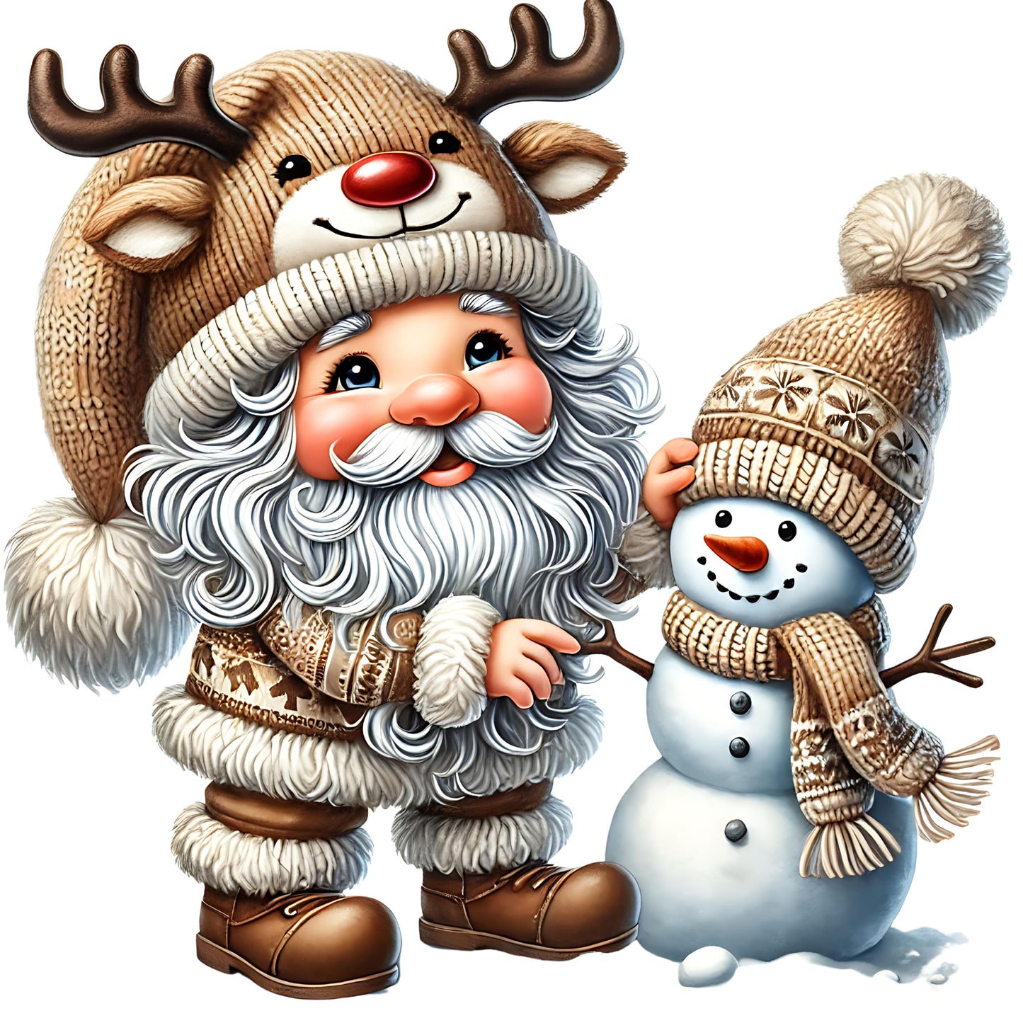 Reindeer Gnome & Snowman Canvas