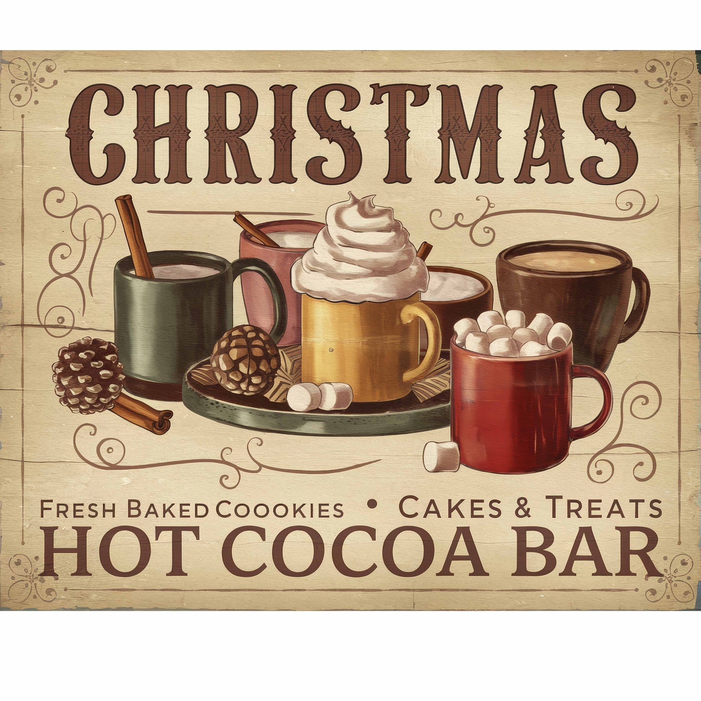 Christmas Hot Cocoa Bar Canvas