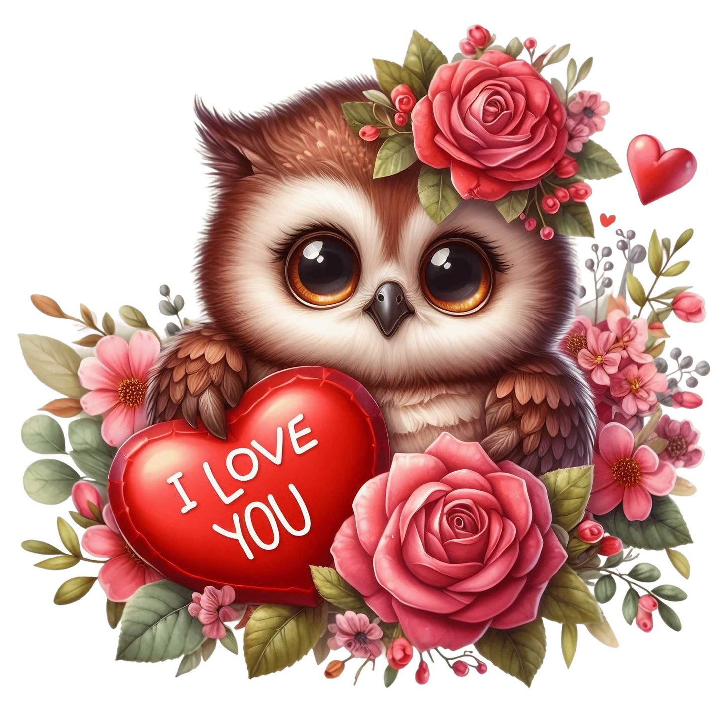 Valentine's Day - Owl  Fabric Canvas