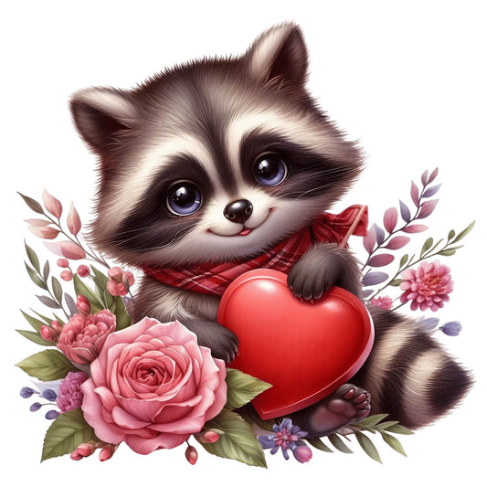 Valentine's Day - Raccoon Fabric Canvas