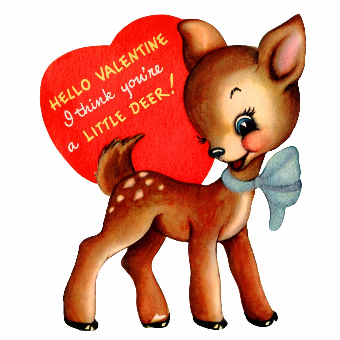 Valentine's Day - Vintage Deer Valentine Fabric Canvas