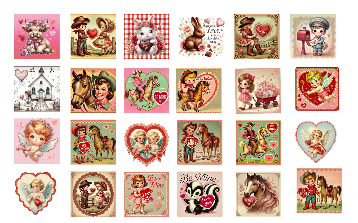 Valentine Gang Sheet Assorted Images #2