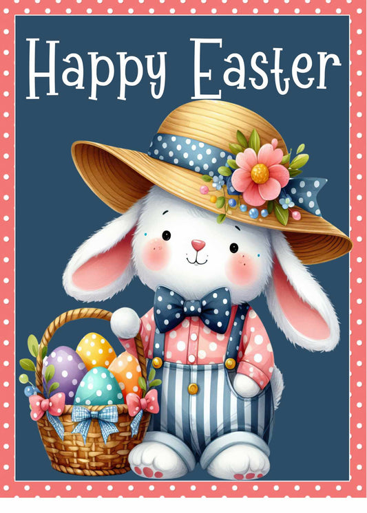 Happy Easter - Bunny Easter Fabric Canvas