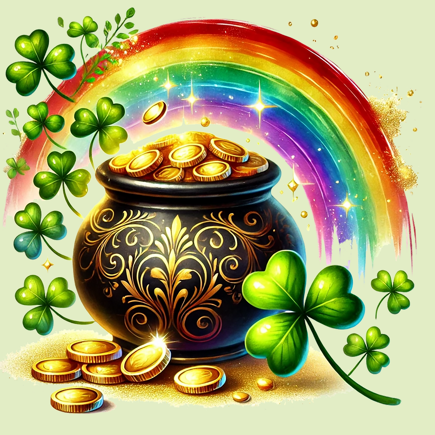 St. Patrick's Day - Pot of Gold Fabric Canvas