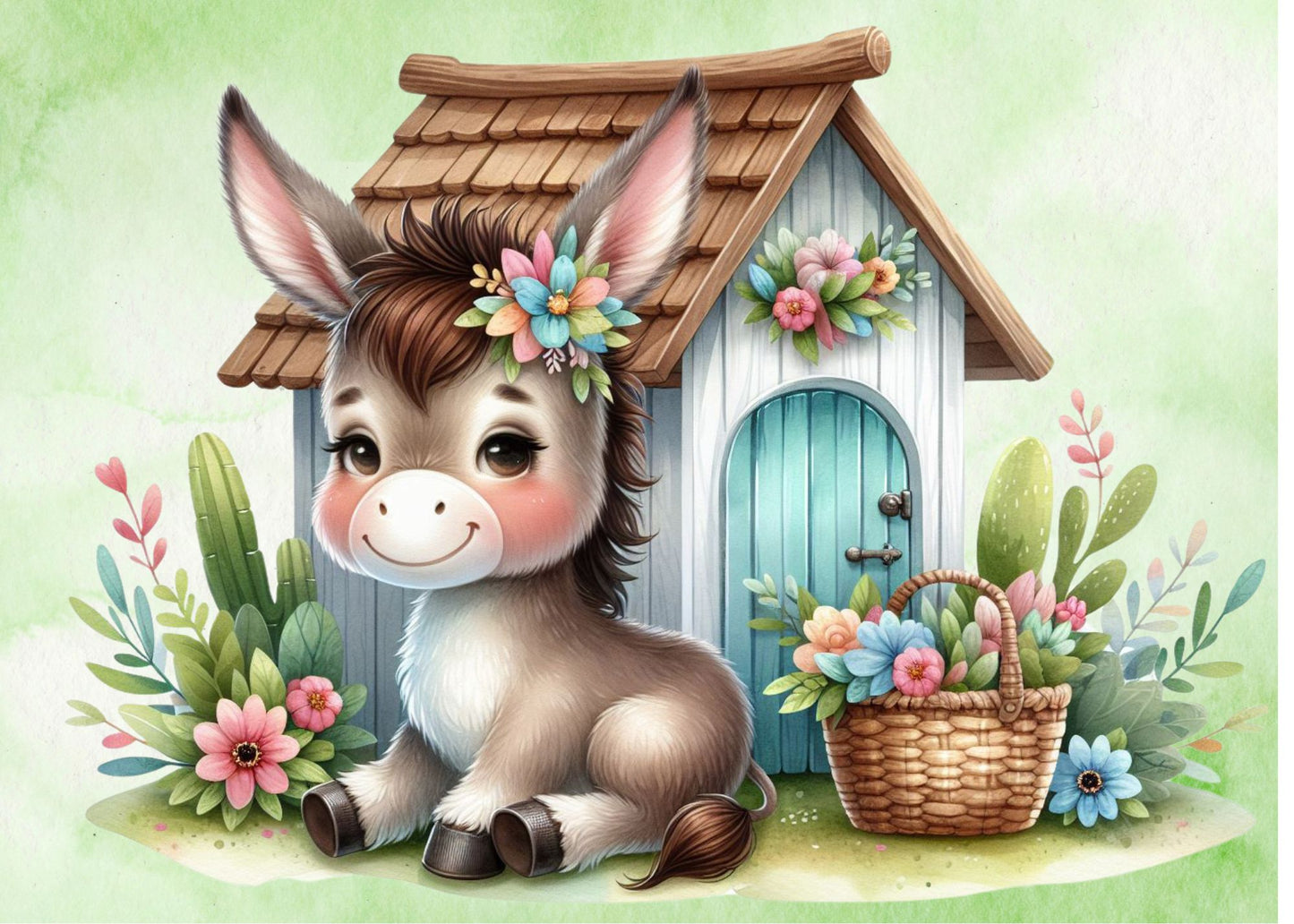 Donkey - Beside Sage House - Fabric Canvas